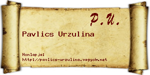 Pavlics Urzulina névjegykártya